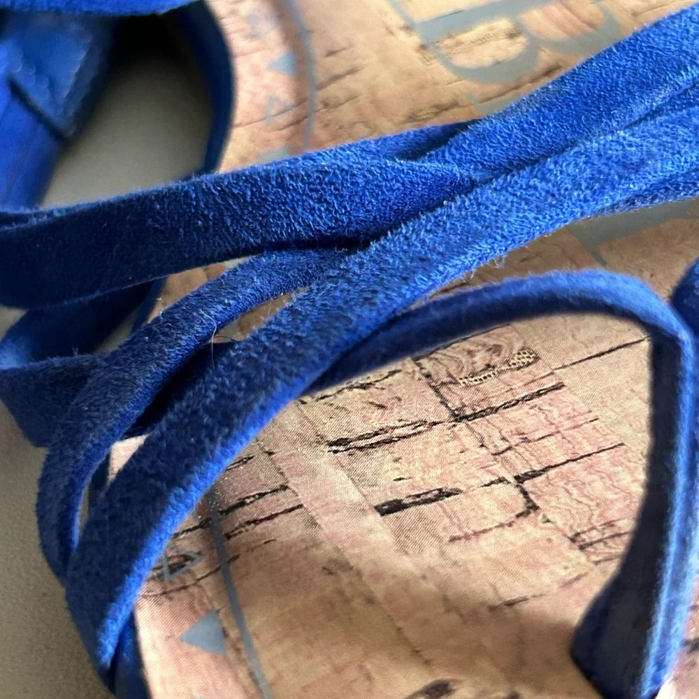 Sam & Libby Royal Blue Suede Sandals - Picture 7 of 9